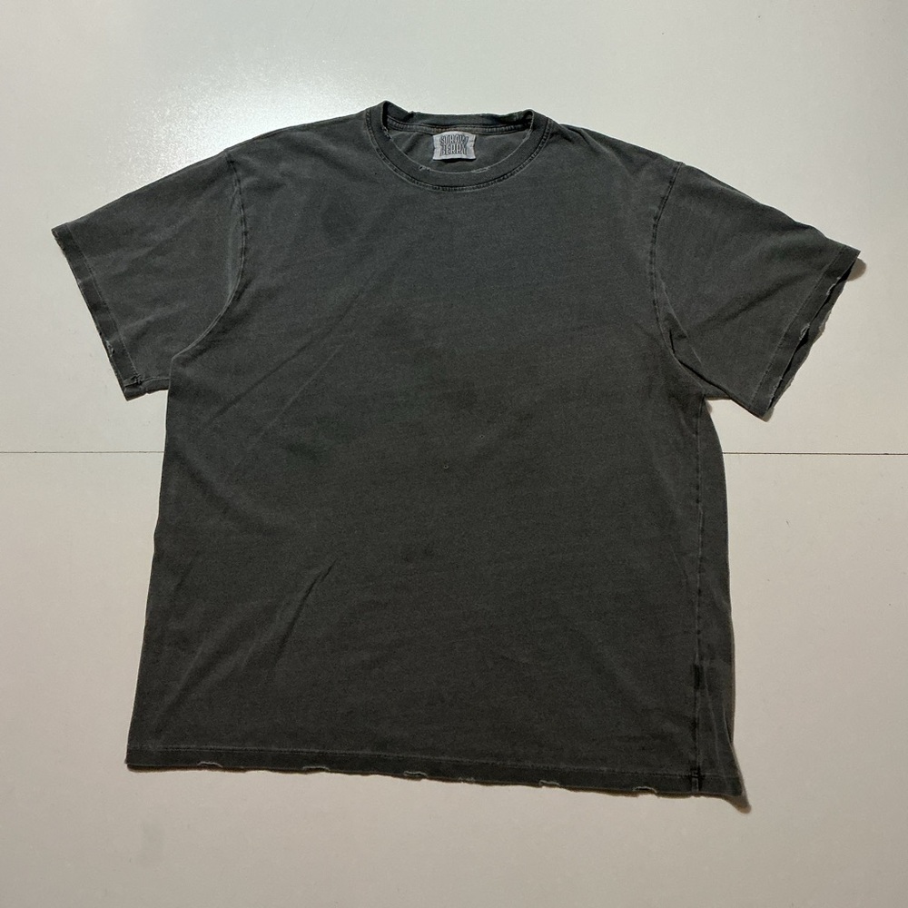 Strawberry Kai Bent Lee Blank Distressed Vintage Gray Crewneck S/S T-Shirt